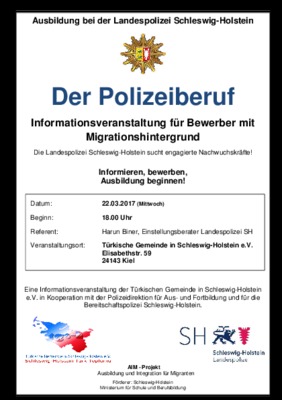 Der Polizeiberuf      Informationsveranstaltung für Bewerber mit Migrationshintergrund