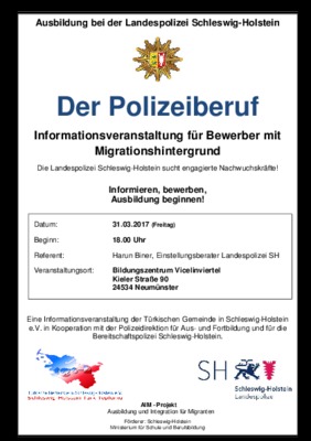 Der Polizeiberuf      Informationsveranstaltung für Bewerber mit Migrationshintergrund