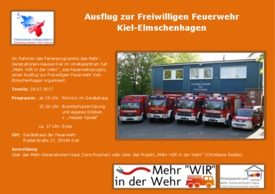 Ausflug zur Freiwilligen Feuerwehr Kiel-Elmschenhagen 28.07.2017