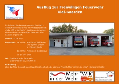 Ausflug zur Freiwilligen Feuerwehr Kiel-Gaarden 02.08.2017
