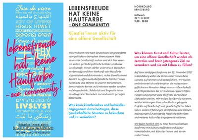 Lebensfreude kennt keine Hautfarbe – one community