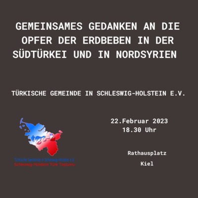 Gedenkveranstaltung  für die Opfer des Erdbebens in der Südtürkei und in Nordsyrien